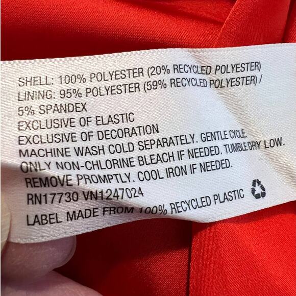 ALEXIS Sundress Size S in Red Orange and Blue Leaves Asymmetrical Hem - Picture 5 of 5